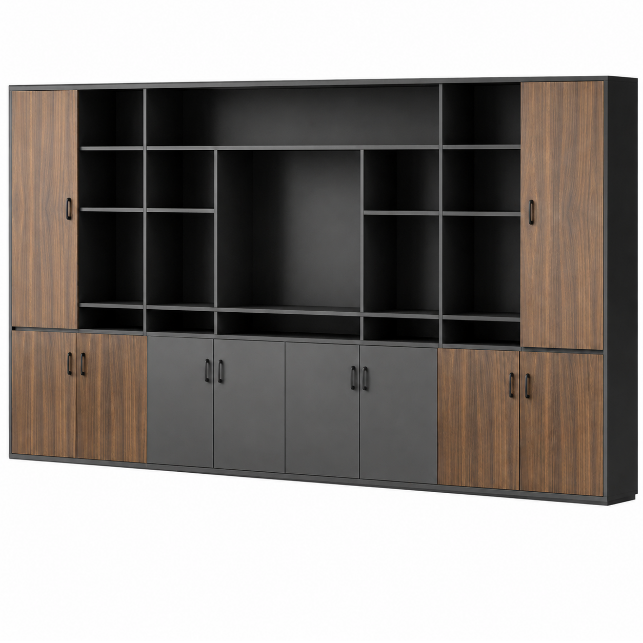 Modern Executive Storage Cabinet with Display Shelves