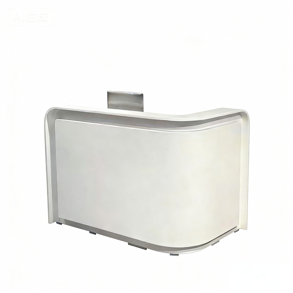 Modern Rounded Reception Desk With Raised Countertop