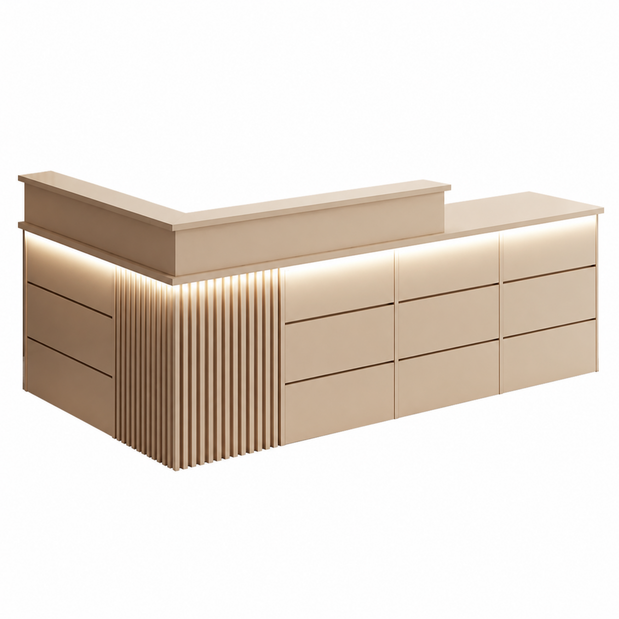 Modern Classic LED Reception Desk with Storage