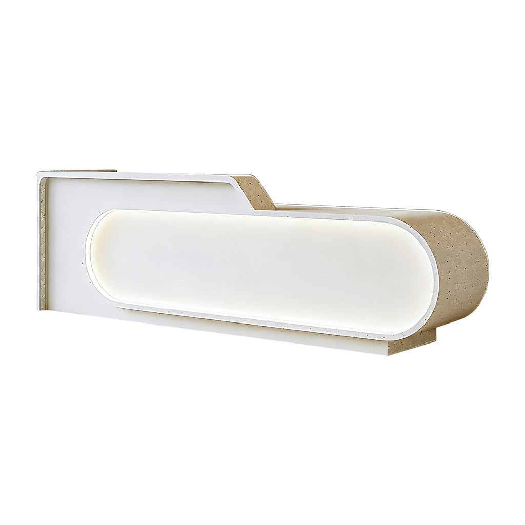Modern LED Lit Office Reception Desk Eco Friendly E1 Grade with Lockable Storage