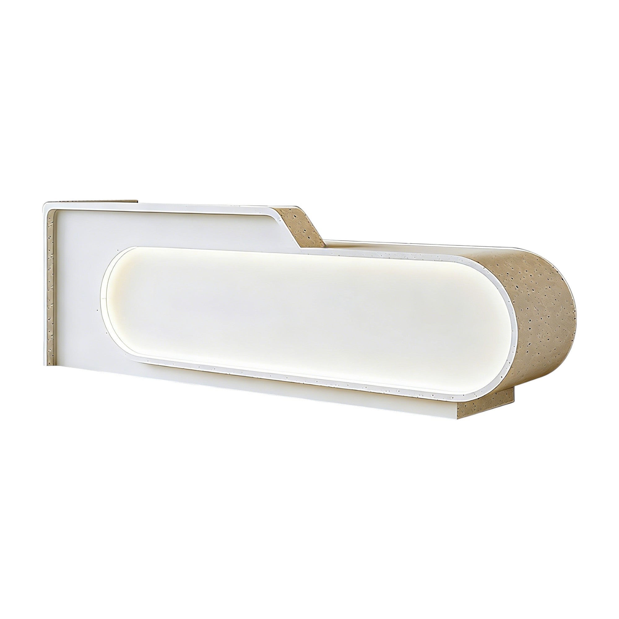 Modern LED Lit Office Reception Desk Eco Friendly E1 Grade with Lockable Storage