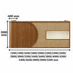 Curved Rattan Reception Desk with Display Shelf