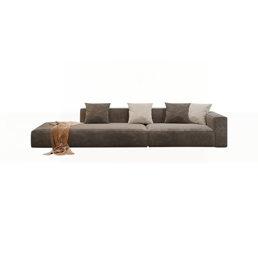 Modern Modular L Shape Corner Sofa With Ottoman For Living Room