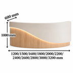 Modern Curved LED Reception Counter with Timber Finish
