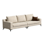 Modern Modular Linen Sofa With Reversible Chaise And Removable Covers