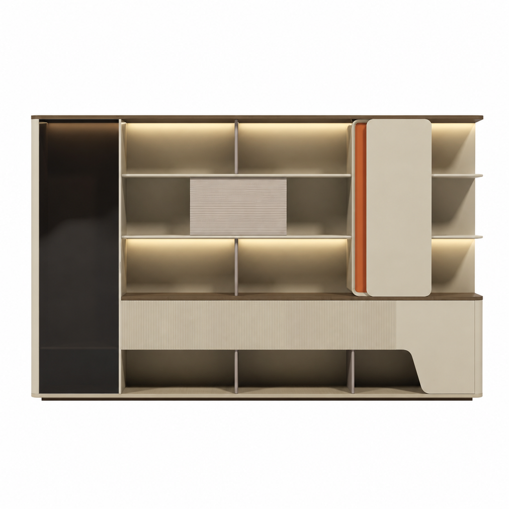 Modern Executive Storage Wall Unit with Wardrobe