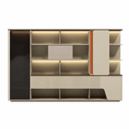 Modern Executive Storage Wall Unit with Wardrobe