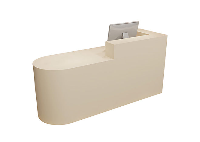 Minimalist L-Shaped Reception Desk with LED Plinth