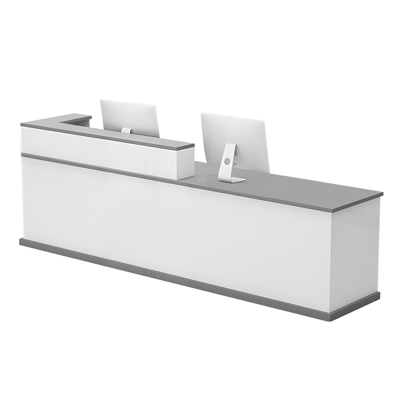 Commercial Reception Counter with Contemporary Design and Generous Workspace