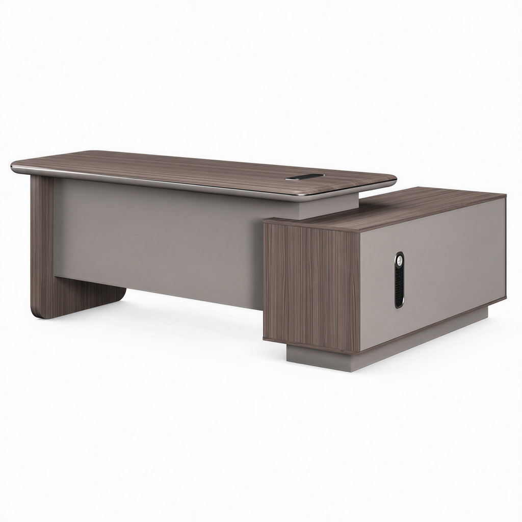 Modern Executive Desk with Rounded Details and Custom Sizes