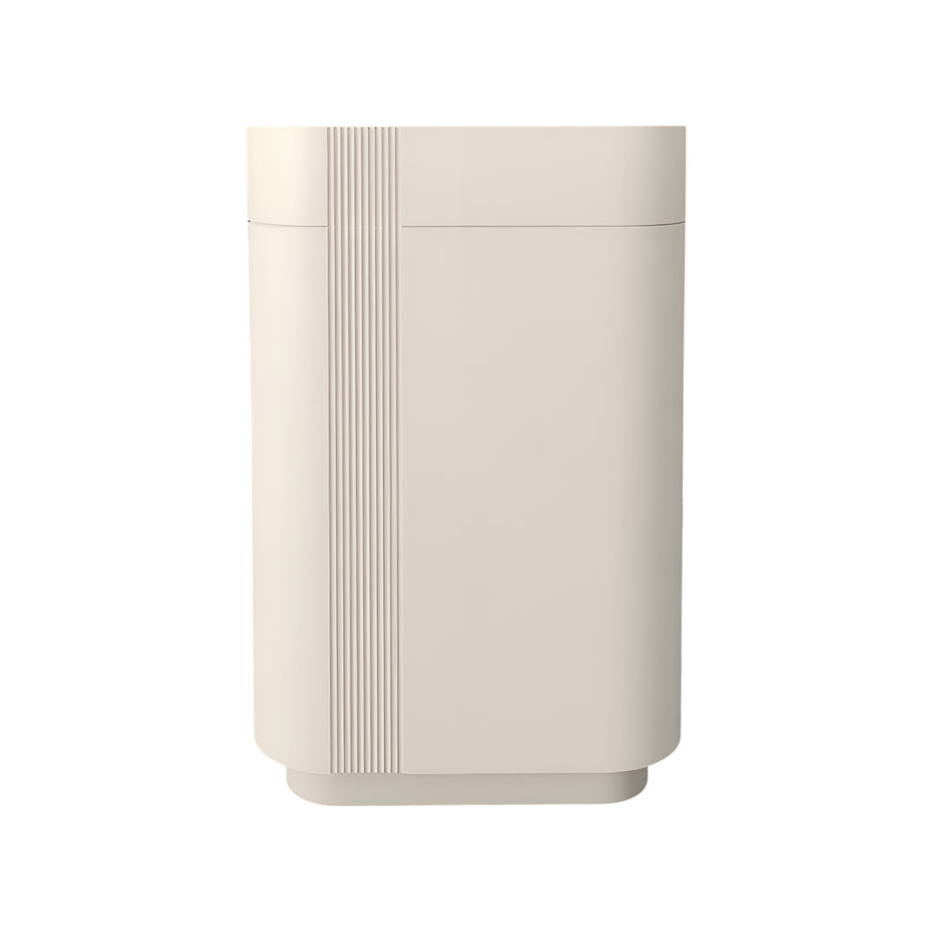 Compact Boutique Reception Desk with Textured Fluted Panels