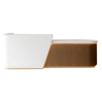 Curved Reception Counter with LED Halo and Transaction Top