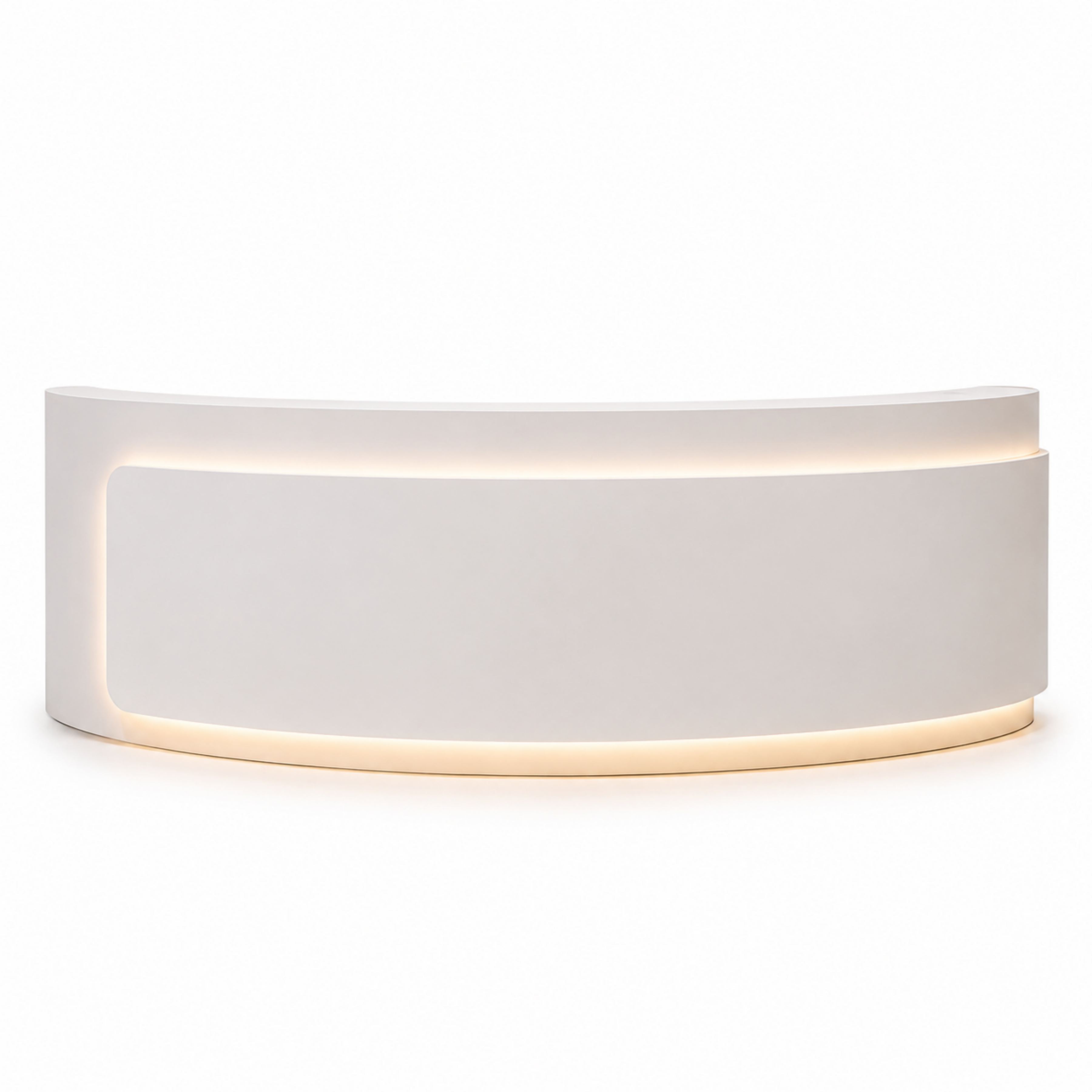 Premium Curved Reception Counter with Integrated LED Lighting