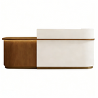 Soft-Tone Timber Reception Counter for Beauty and Wellness