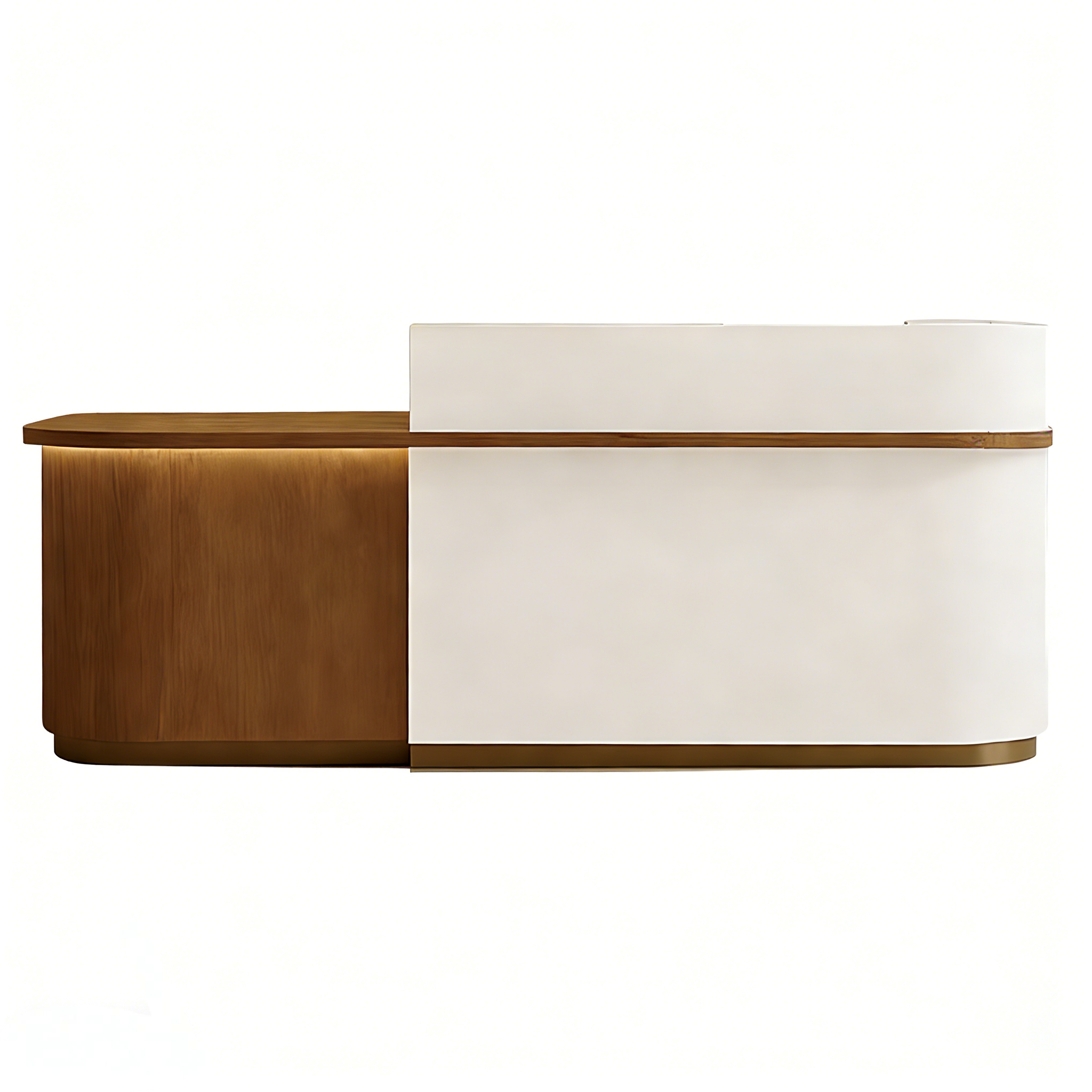 Soft-Tone Timber Reception Counter for Beauty and Wellness