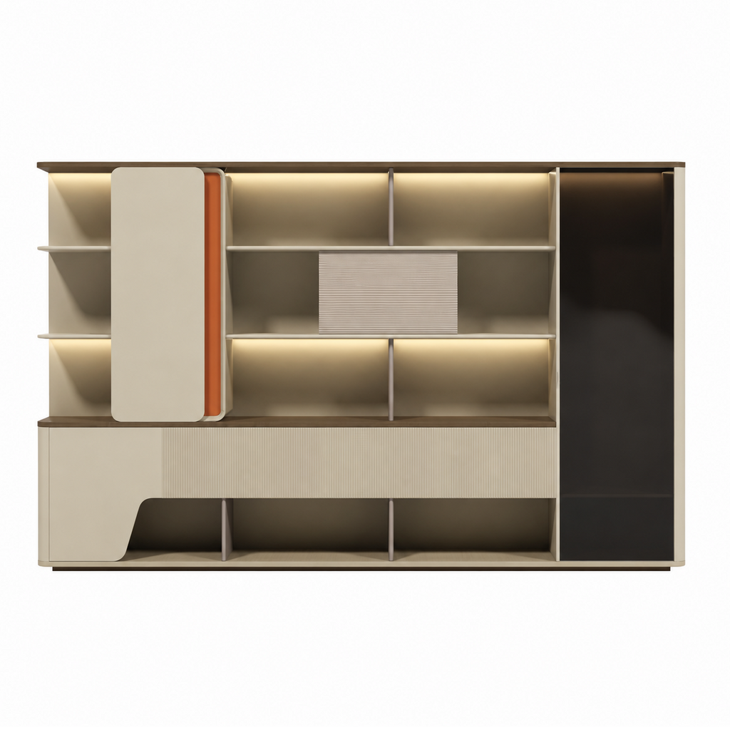 Modern Executive Storage Wall Unit with Wardrobe