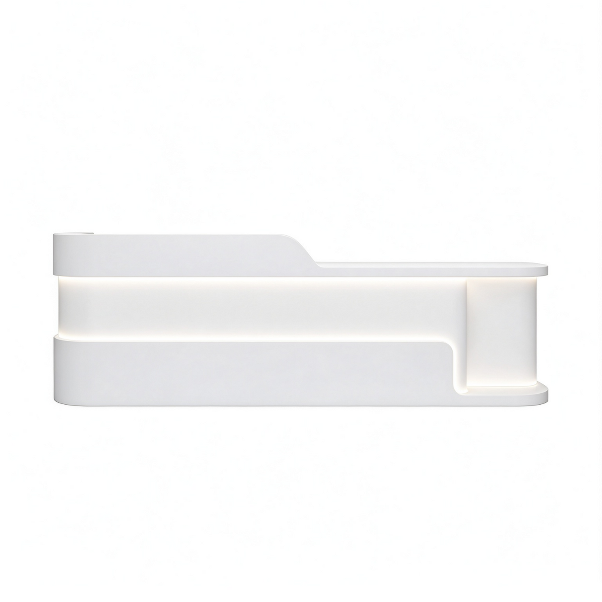 Modern Dual Level Reception Desk With Smooth High Gloss Lacquer Surface