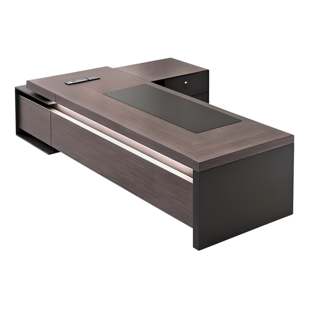 Urban Walnut Executive Desk with Storage