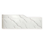 Sleek Curved Reception Counter with Concealed Storage and Service Ledge