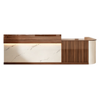 Slatted Timber Café Counter with LED Front Panel