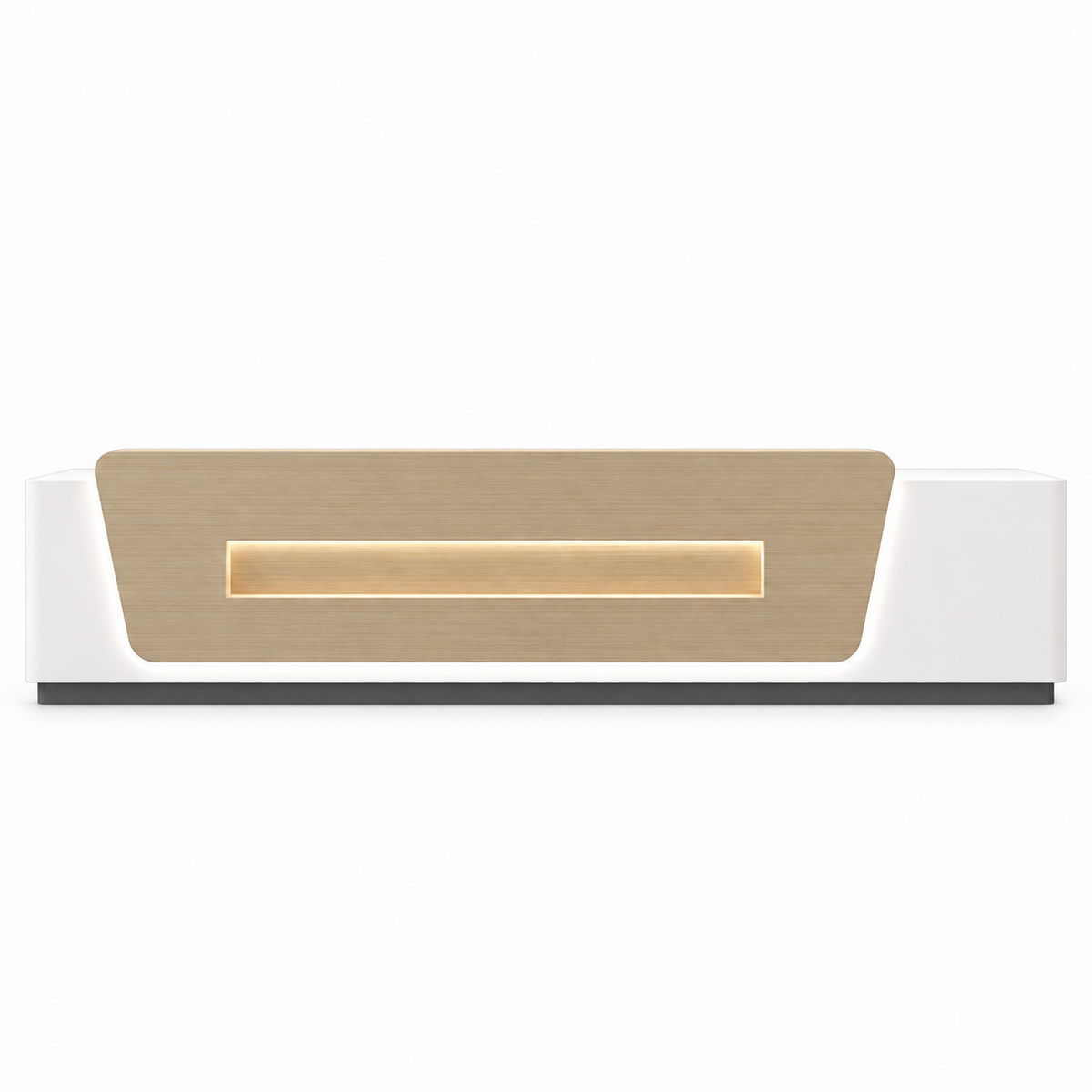Contemporary Reception Counter with LED Lighting, Lockable Storage and Custom Logo