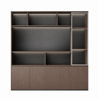 Executive Filing Cabinet with Glass Display and Concealed Storage