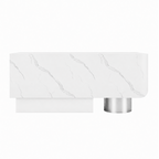 Luxury Travertine-Look Reception Counter with Modern Curved Design