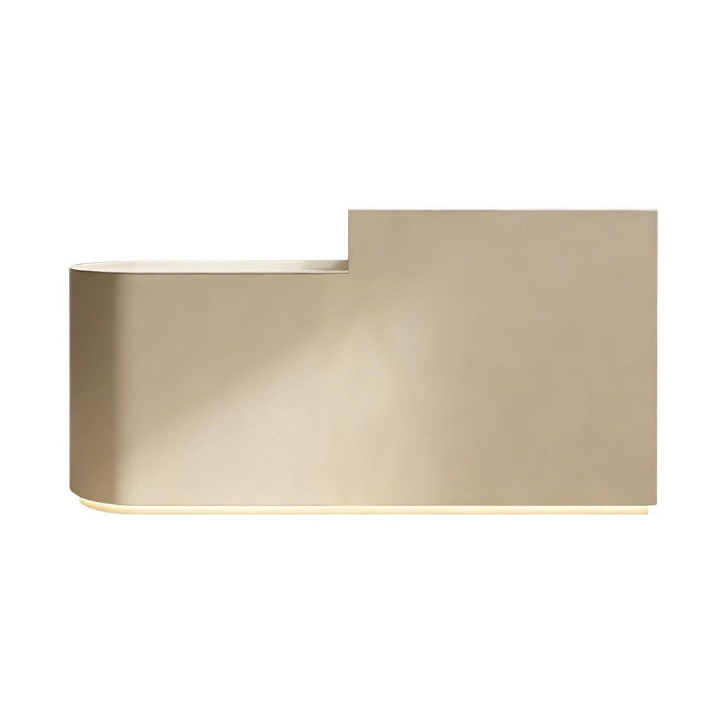 Minimalist L-Shaped Reception Desk with LED Plinth