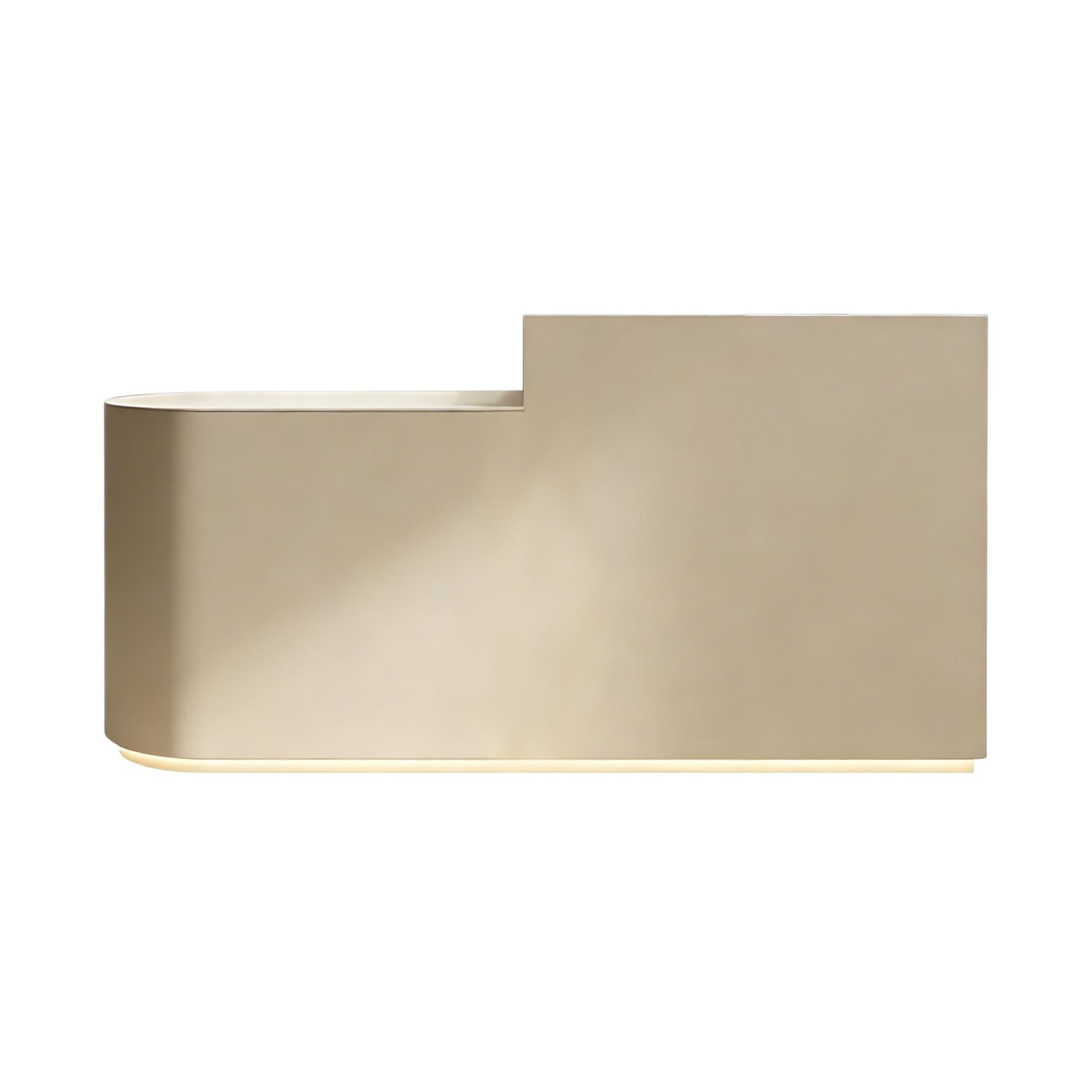 Minimalist L-Shaped Reception Desk with LED Plinth