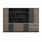 Contemporary Executive Office Storage Cabinet with Display Shelving