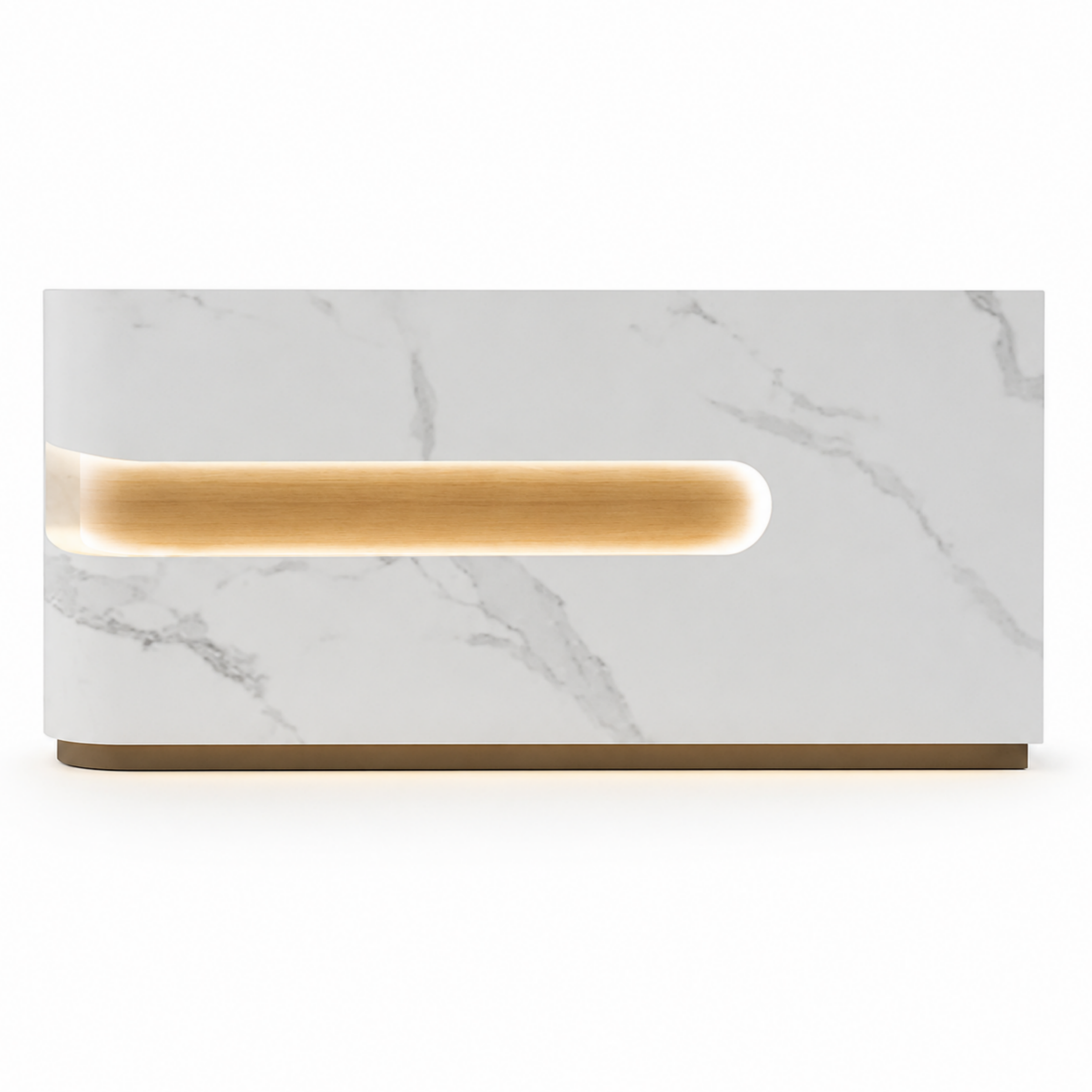 Modern LED Reception Counter with Custom Branding