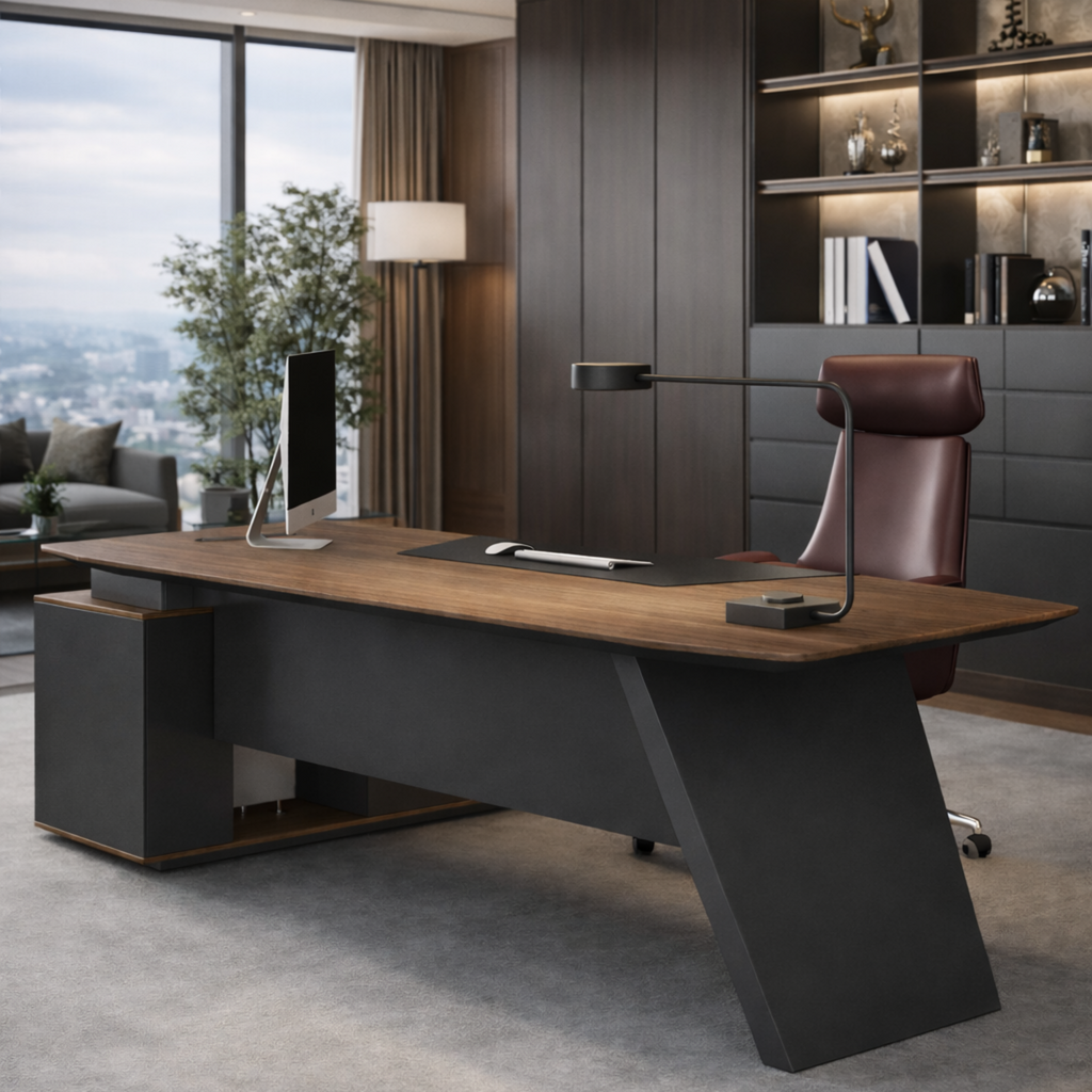 Statement Executive Desk with Return and Media Port