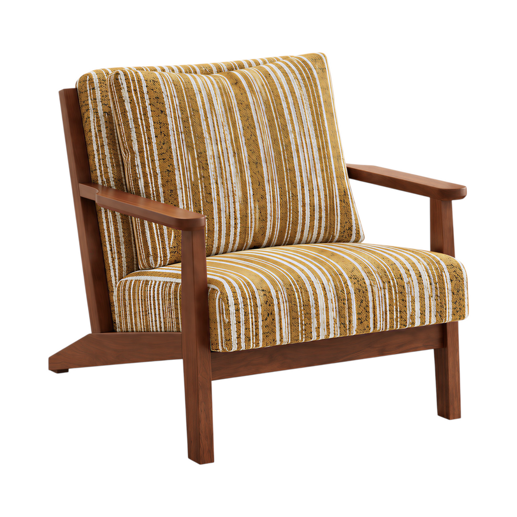 Modern Cotton-Linen Armchair with Custom Timber Finishes