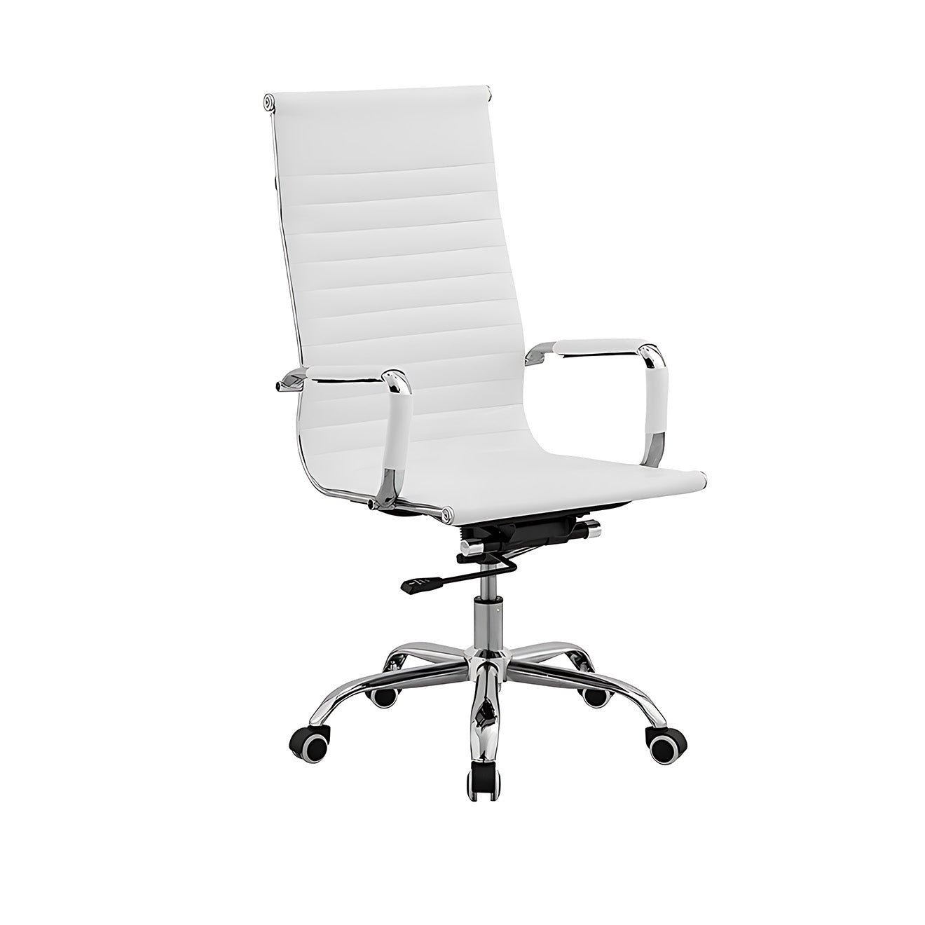 Executive Office Chair with Arms and Height Adjustment, Ribbed Design