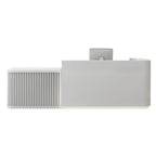 Modern Reception Desk with Natural Timber Slat Accents