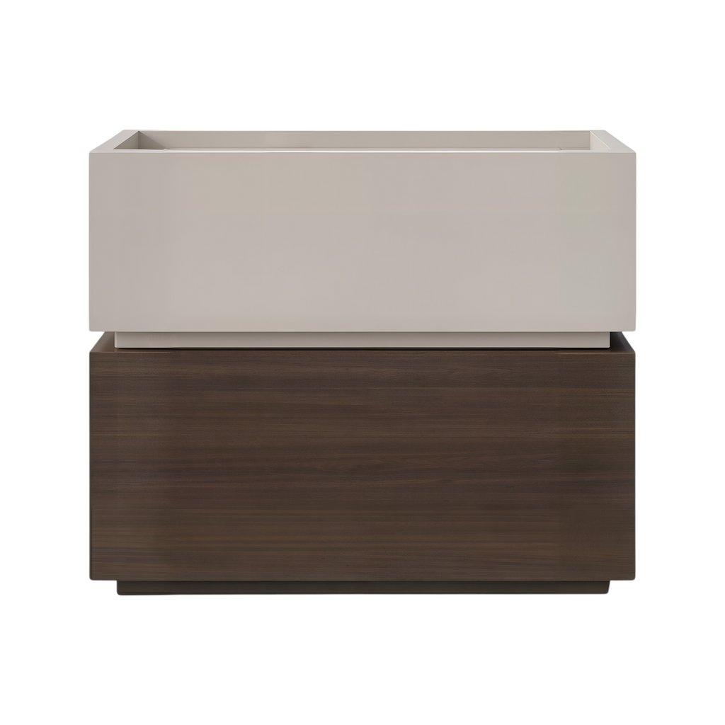 Contemporary Timber Bedside Cabinet with Raised Storage Tray