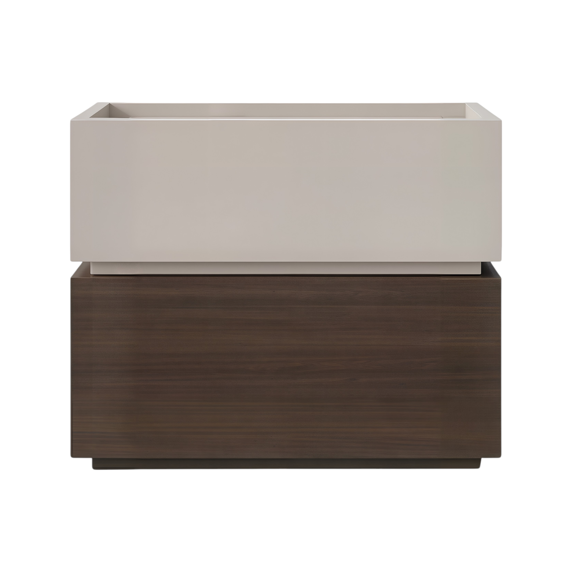 Contemporary Timber Bedside Cabinet with Raised Storage Tray