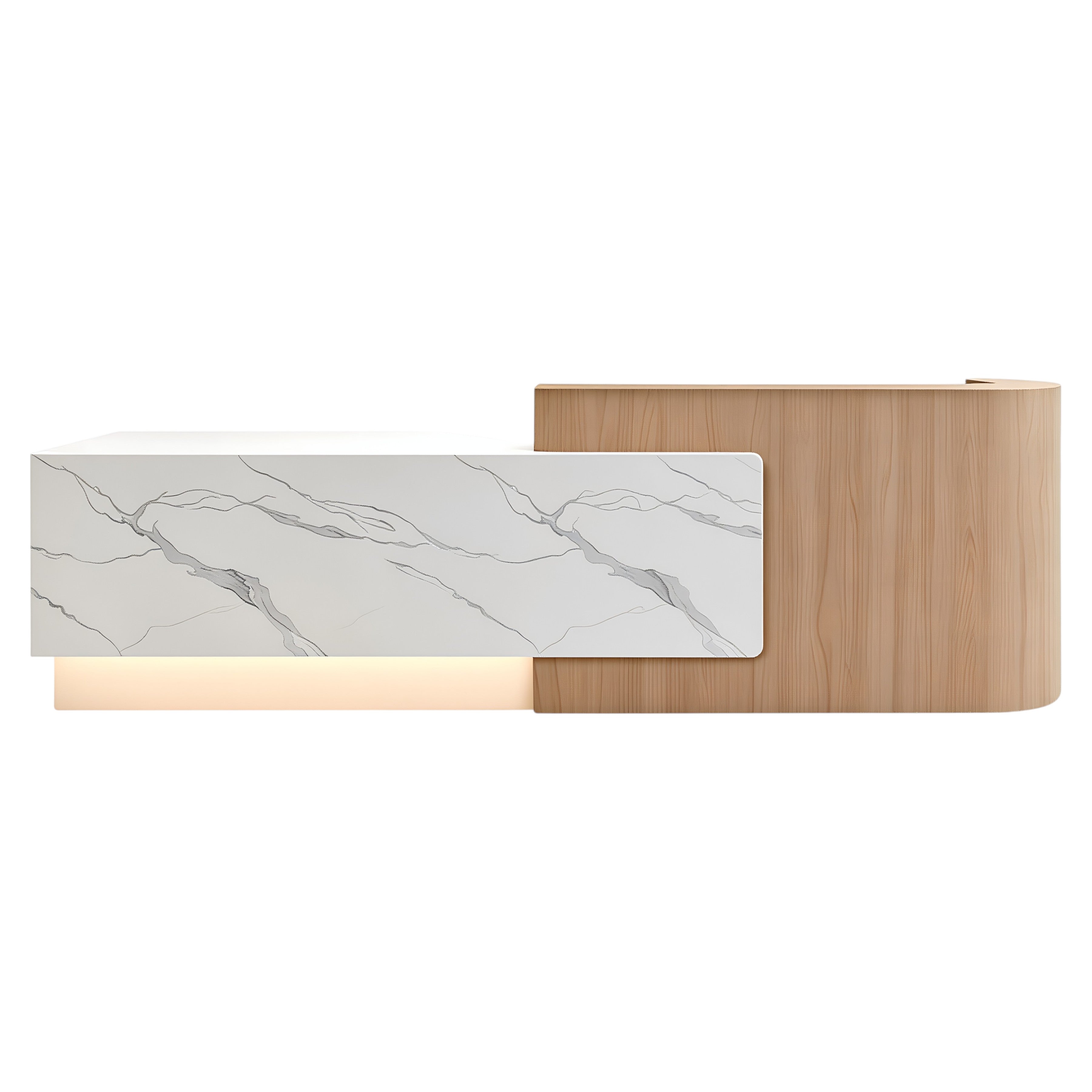 Contemporary Reception Counter with Curved Ends