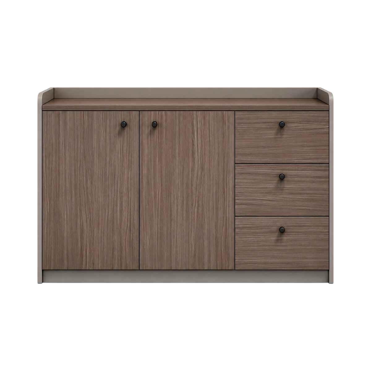 Contemporary Low Storage Cabinet with Rounded Frame