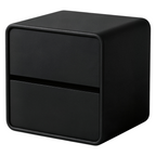 Modern Rounded Two-Drawer Bedside Table with Soft-Edge Profile and Compact Storage