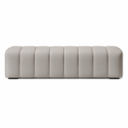 Modern PU Leather Channel Upholstered Bench Seat with Custom Colour