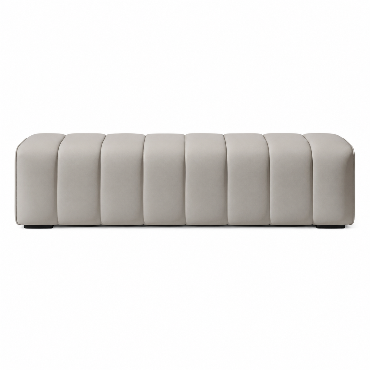 Modern PU Leather Channel Upholstered Bench Seat with Custom Colour