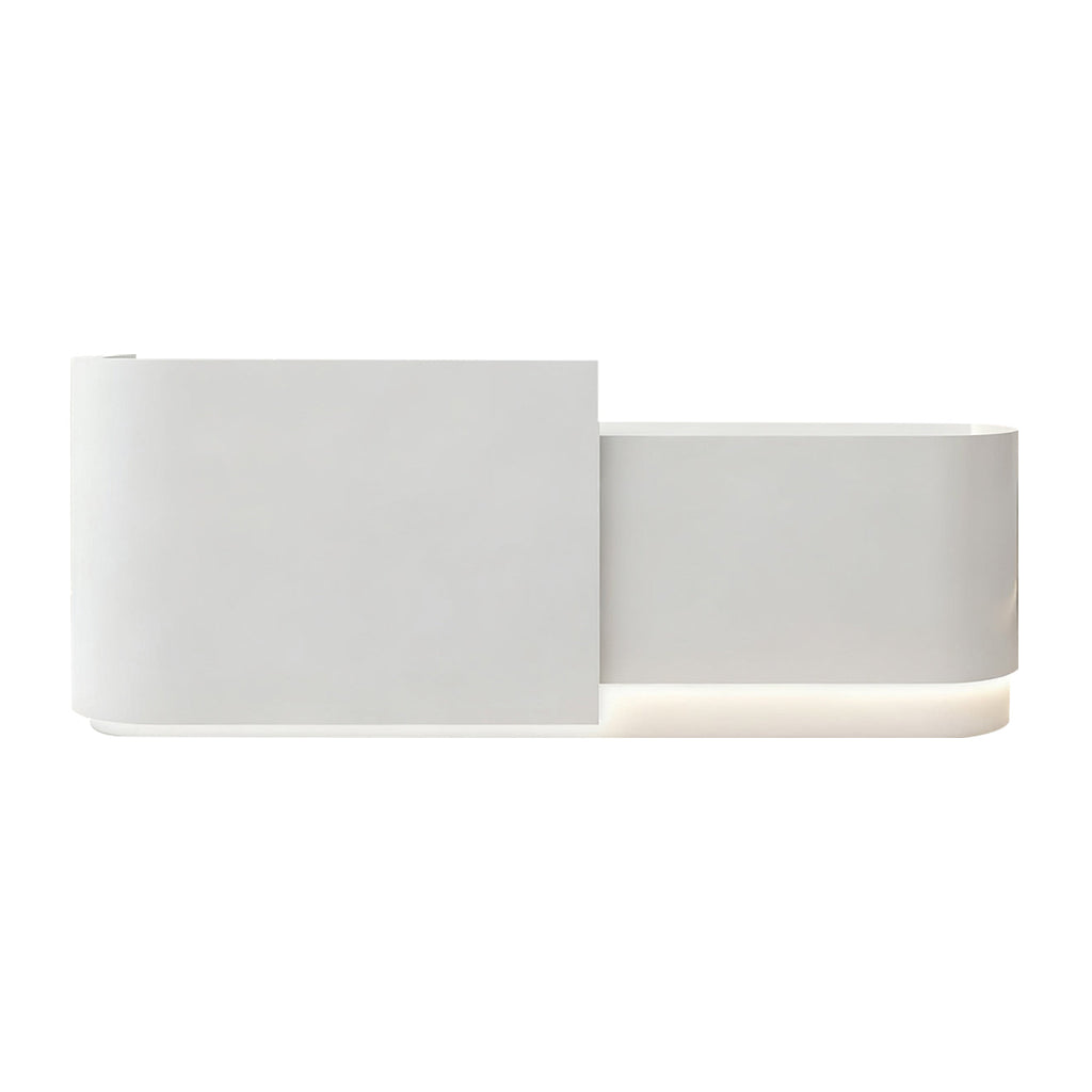 Reception Desk – Modern Style with Timber Slat Front and Curved End