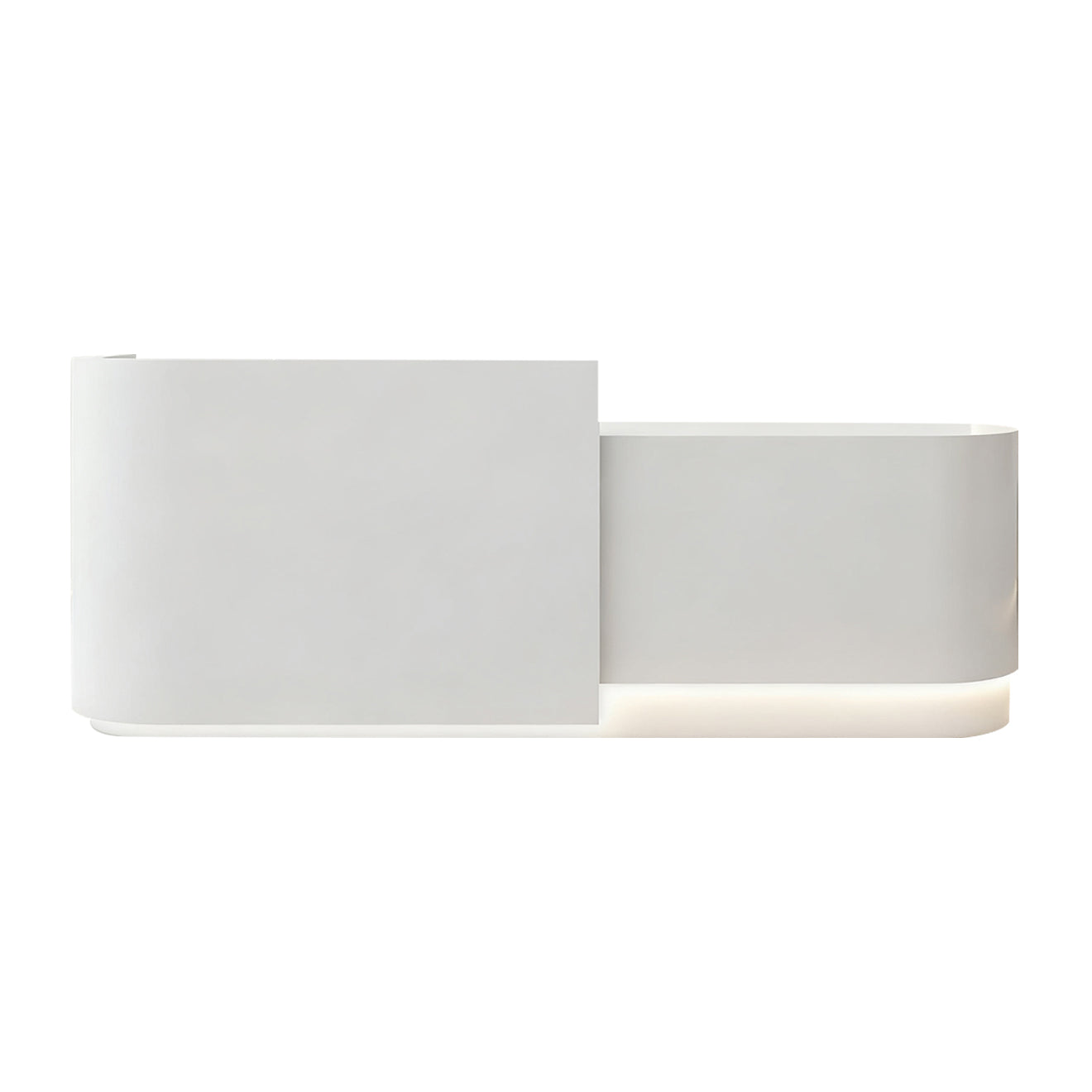 Reception Desk – Modern Style with Timber Slat Front and Curved End