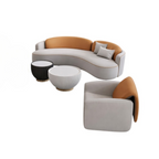 Modern Organic Curved Fabric Sofa Set - Designer Lounge Suite for Contemporary Open Living