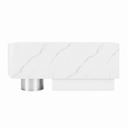 Luxury Travertine-Look Reception Counter with Modern Curved Design