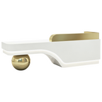Modern Sculptural Reception Counter with Stainless Steel Base