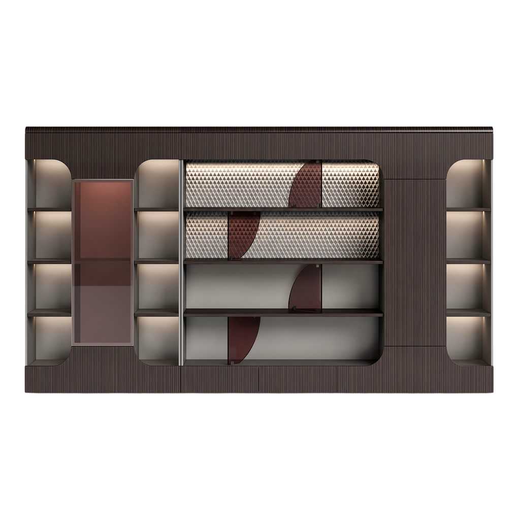 Executive Wall Cabinet with Display Shelves