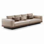 Premium Leather Sofa with Deep Seating and Solid Timber Frame