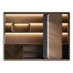 Luxury Walnut Executive Storage Wall Cabinet